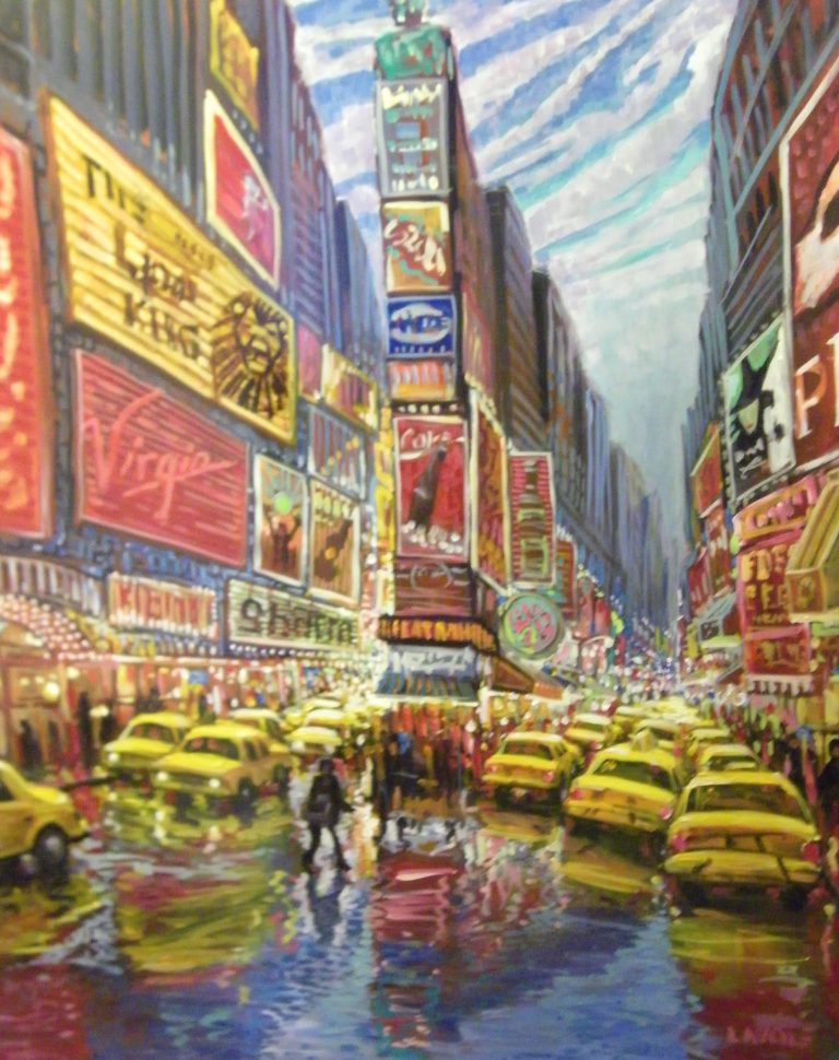 Time Square Street Scene live art
